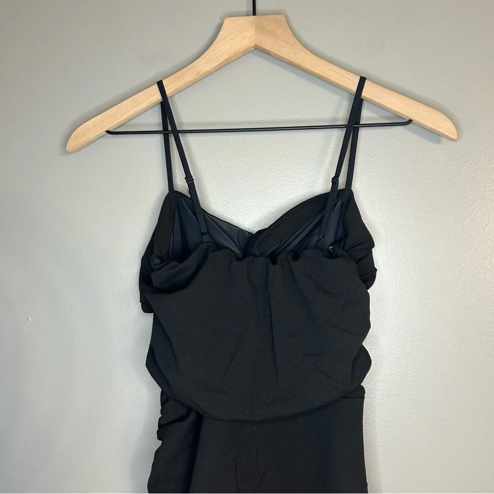 *NWT* Abercrombie & Fitch Ruched Front Cutout Asymmetrical Midi Dress, Size SP - Picture 9 of 14